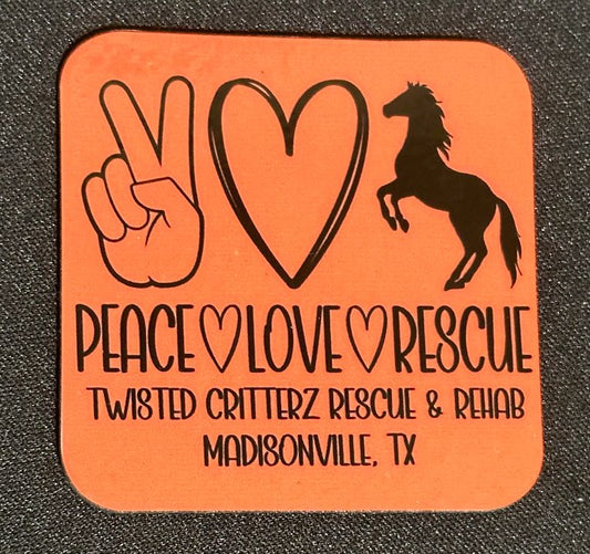 Peace Love Rescue Magnet