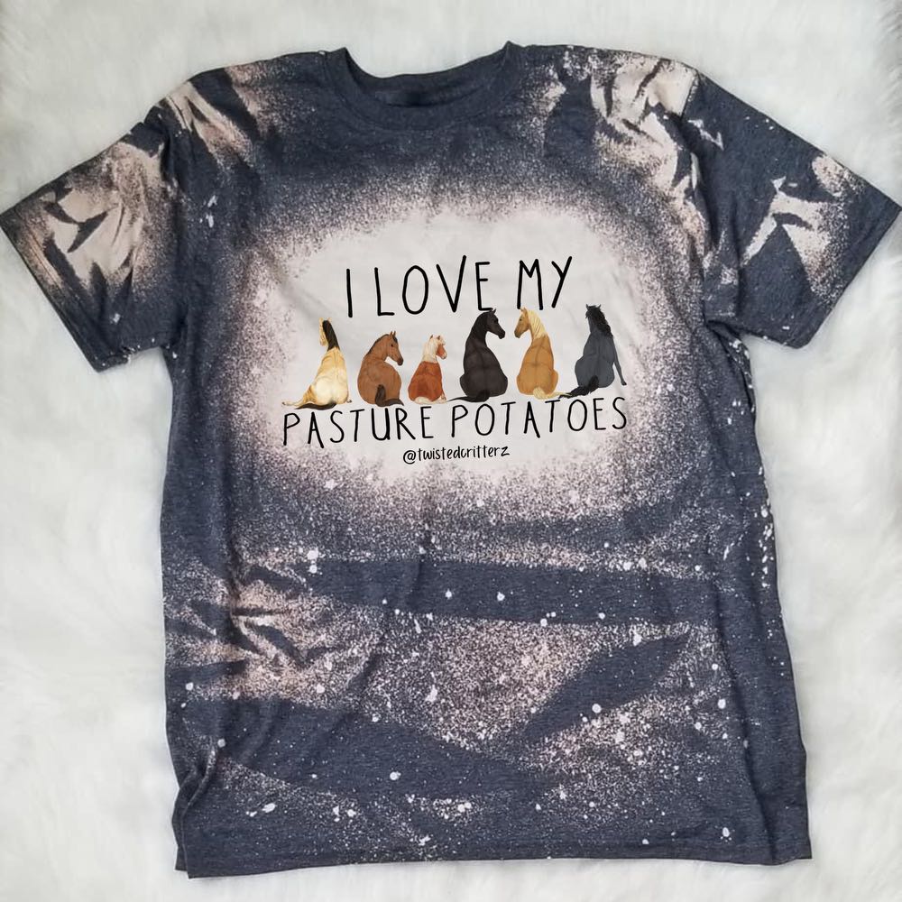 Bleached short sleeve pasture potato shirts