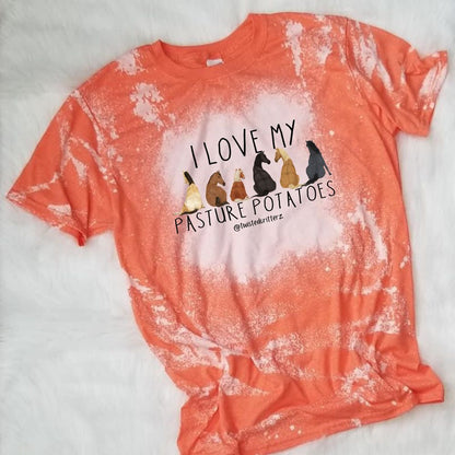 Bleached short sleeve pasture potato shirts